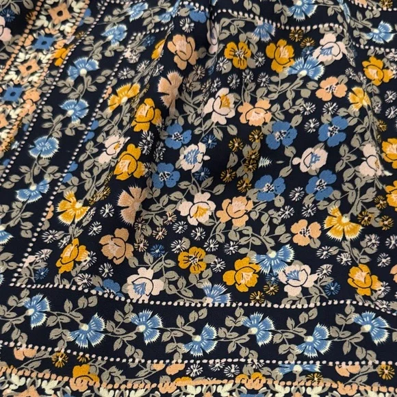 Lulus Flora Aura Floral Romper Blue Boho V Neck Flowy - Picture 4 of 4